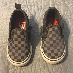Vans toddler gray checkers shoes, size 5